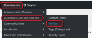 Access Profiles from the menu