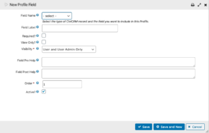 Adding new fields to the profile