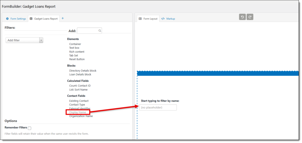 CiviCRM FormBuilder search form