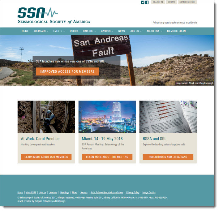 CiviCRM WordPress Website for the Seismological Society of America